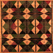 Square Machine Washable Oriental Orange Modern Area Rugs, wshabs4251org