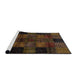 Sideview of Machine Washable Abstract Night Red Rug, wshabs4252