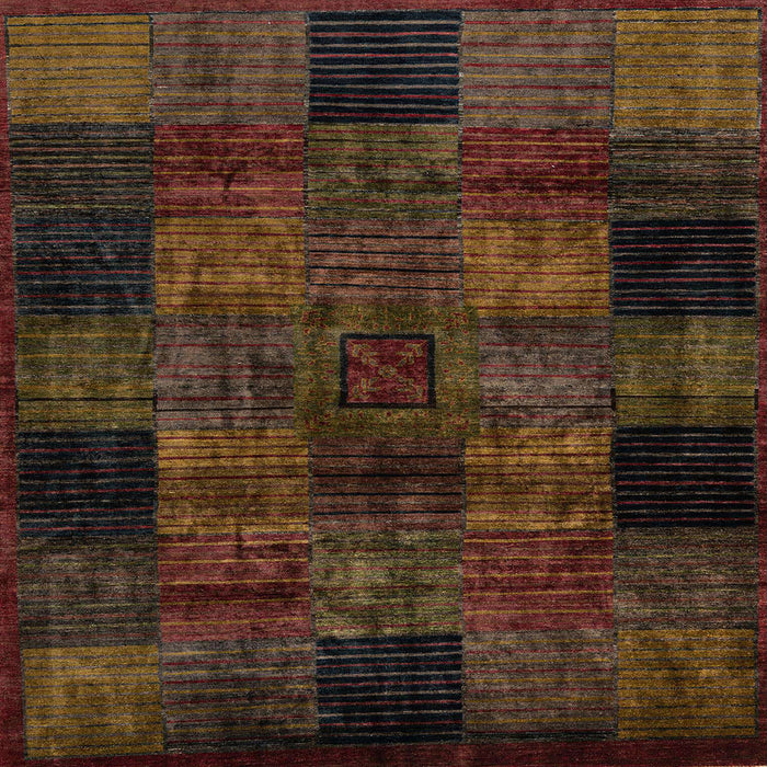 Square Abstract Red Oriental Rug, abs4252