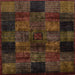 Square Abstract Red Oriental Rug, abs4252