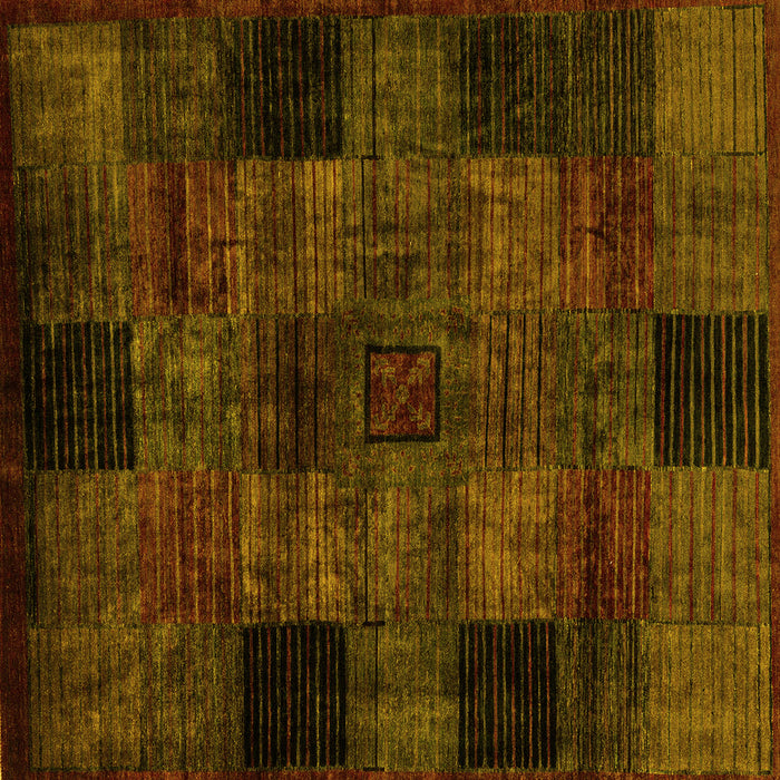 Square Oriental Yellow Modern Rug, abs4252yw