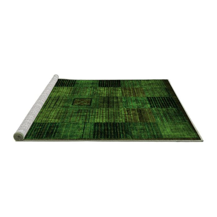 Sideview of Machine Washable Oriental Green Modern Area Rugs, wshabs4252grn