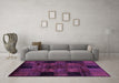 Machine Washable Oriental Purple Modern Area Rugs in a Living Room, wshabs4252pur