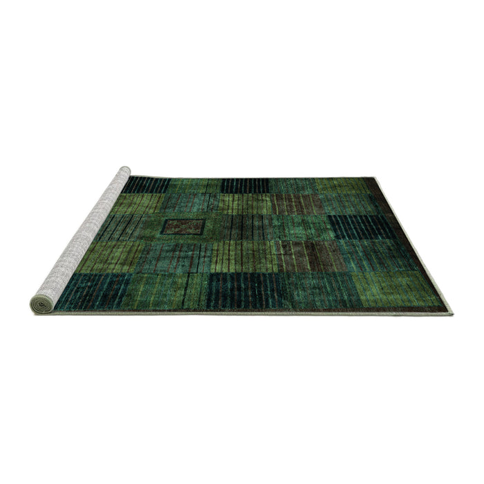 Sideview of Machine Washable Oriental Turquoise Modern Area Rugs, wshabs4252turq