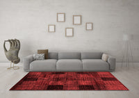 Machine Washable Oriental Red Modern Rug, wshabs4252red