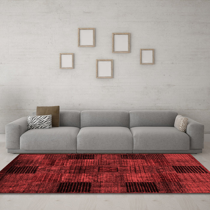 Modern Red Washable Rugs
