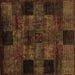 Square Oriental Brown Modern Rug, abs4252brn