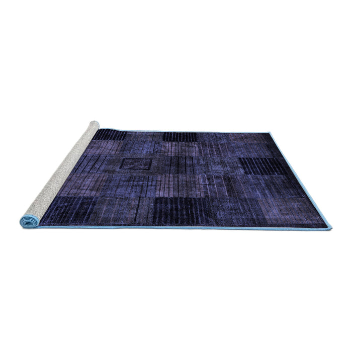 Sideview of Machine Washable Oriental Blue Modern Rug, wshabs4252blu