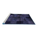 Sideview of Machine Washable Oriental Blue Modern Rug, wshabs4252blu