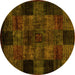 Round Oriental Yellow Modern Rug, abs4252yw