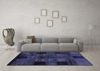 Machine Washable Oriental Blue Modern Rug, wshabs4252blu