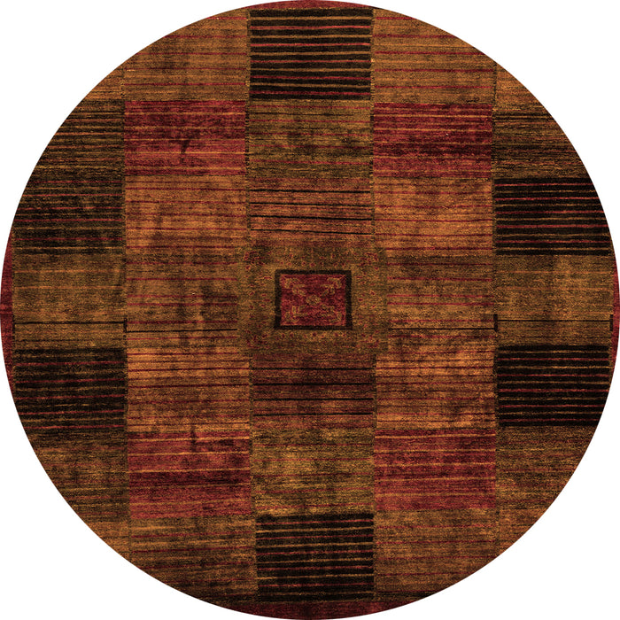 Round Oriental Orange Modern Rug, abs4252org