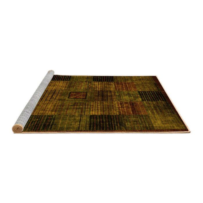 Sideview of Machine Washable Oriental Yellow Modern Rug, wshabs4252yw