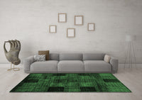 Machine Washable Oriental Emerald Green Modern Rug, wshabs4252emgrn