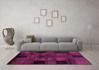 Machine Washable Oriental Pink Modern Rug, wshabs4252pnk