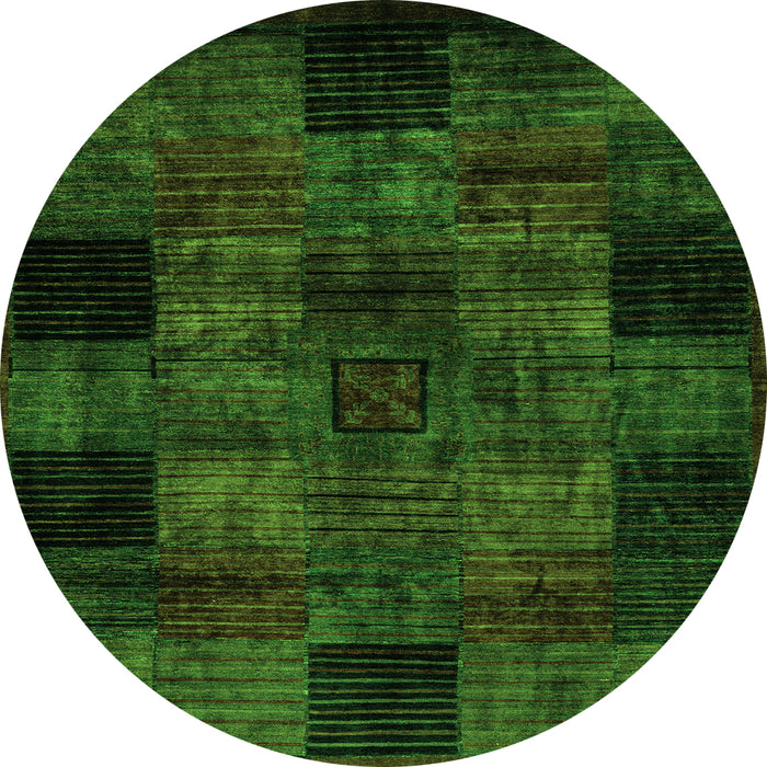 Round Oriental Green Modern Rug, abs4252grn