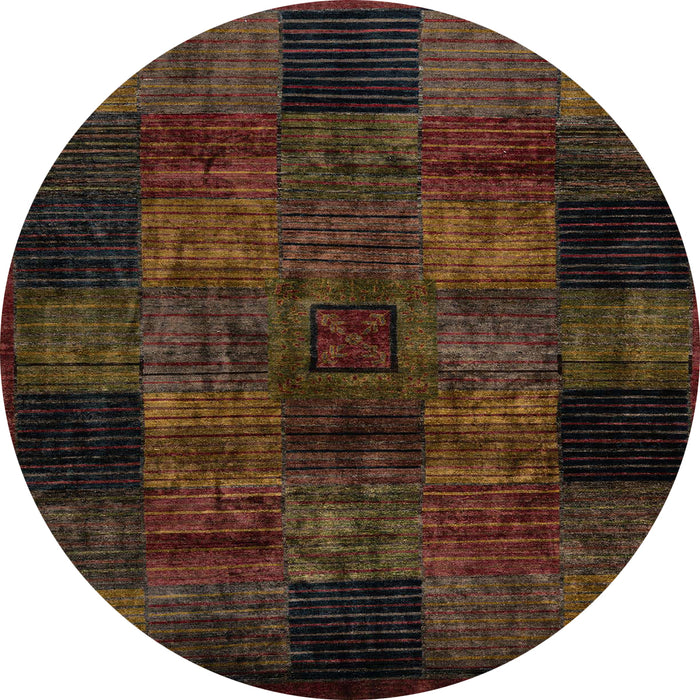 Round Abstract Red Oriental Rug, abs4252