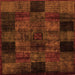 Square Oriental Orange Modern Rug, abs4252org