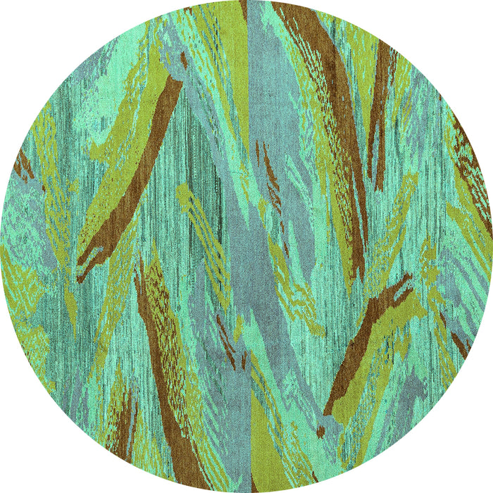 Round Oriental Turquoise Modern Rug, abs4253turq