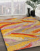 Machine Washable Abstract Orange Rug in a Family Room, wshabs4253