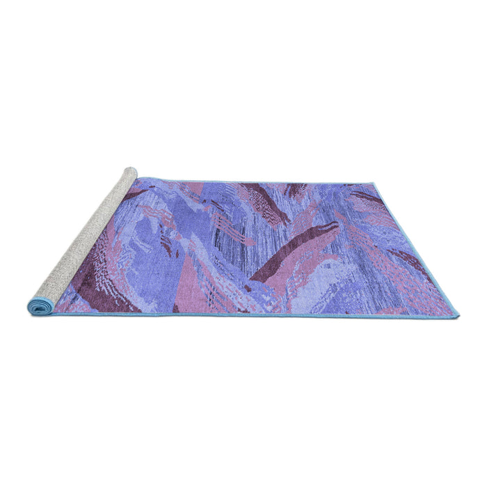 Sideview of Machine Washable Oriental Blue Modern Rug, wshabs4253blu