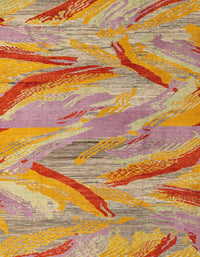 Machine Washable Abstract Orange Rug, wshabs4253