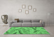 Machine Washable Oriental Emerald Green Modern Area Rugs in a Living Room,, wshabs4253emgrn