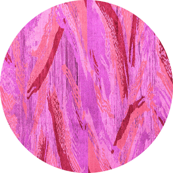 Round Oriental Pink Modern Rug, abs4253pnk