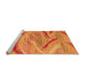 Sideview of Machine Washable Oriental Orange Modern Area Rugs, wshabs4253org