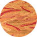 Round Oriental Orange Modern Rug, abs4253org