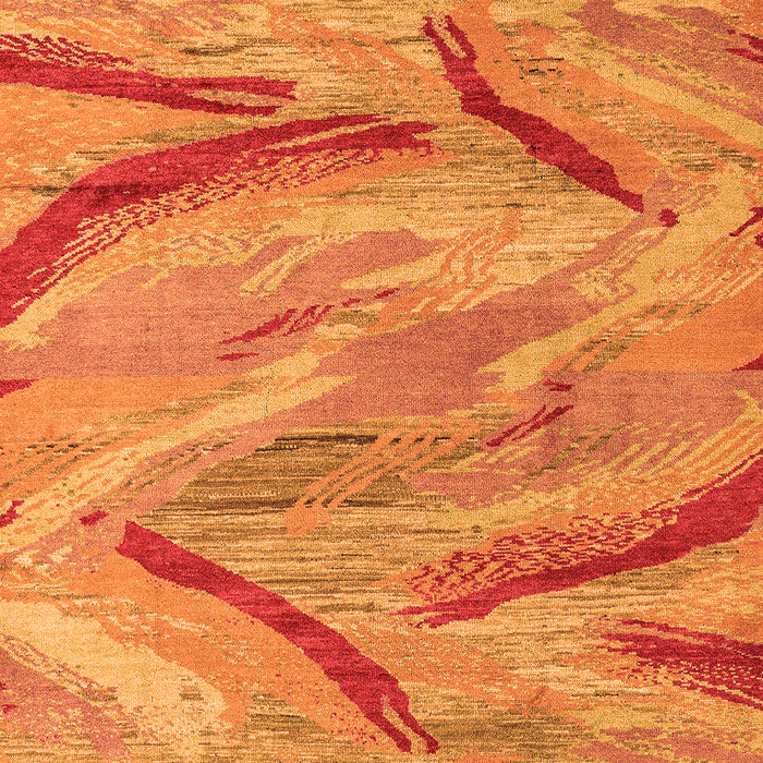 Machine Washable Oriental Orange Modern Area Rugs, wshabs4253org