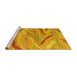 Sideview of Machine Washable Oriental Yellow Modern Rug, wshabs4253yw