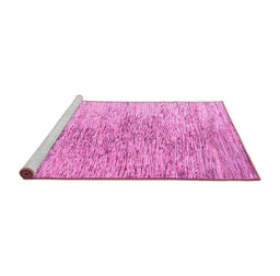 Sideview of Machine Washable Oriental Pink Modern Rug, wshabs4254pnk