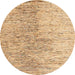 Round Abstract Chocolate Brown Oriental Rug, abs4254