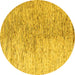 Round Oriental Yellow Modern Rug, abs4254yw