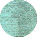 Round Oriental Light Blue Modern Rug, abs4254lblu