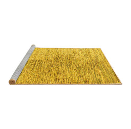 Sideview of Machine Washable Oriental Yellow Modern Rug, wshabs4254yw