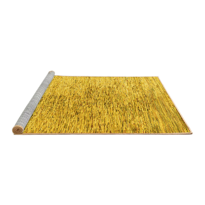 Sideview of Machine Washable Oriental Yellow Modern Rug, wshabs4254yw