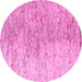 Round Oriental Pink Modern Rug, abs4254pnk