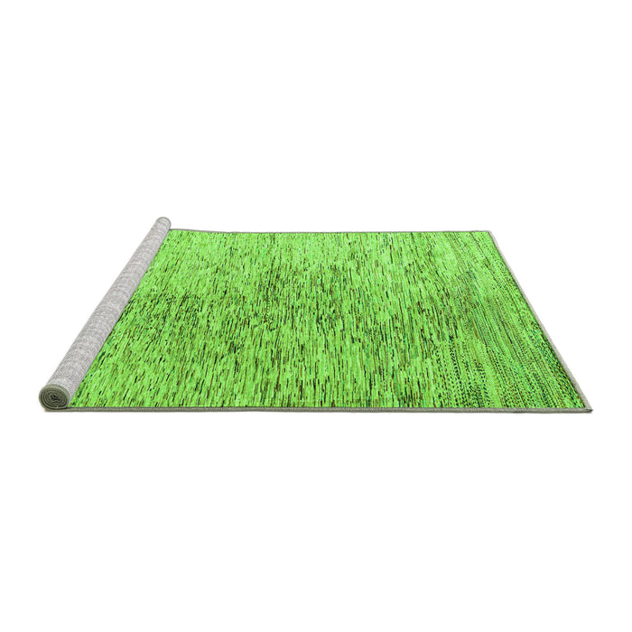 Sideview of Machine Washable Oriental Green Modern Area Rugs, wshabs4254grn
