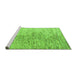 Sideview of Machine Washable Oriental Green Modern Area Rugs, wshabs4254grn