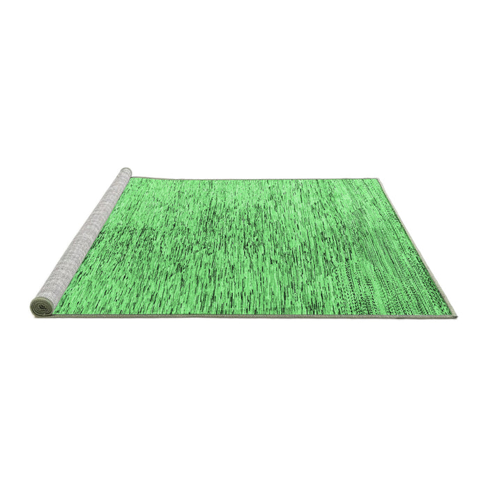 Sideview of Machine Washable Oriental Emerald Green Modern Area Rugs, wshabs4254emgrn