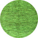 Round Oriental Green Modern Rug, abs4255grn