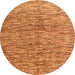 Round Machine Washable Oriental Orange Modern Area Rugs, wshabs4255org