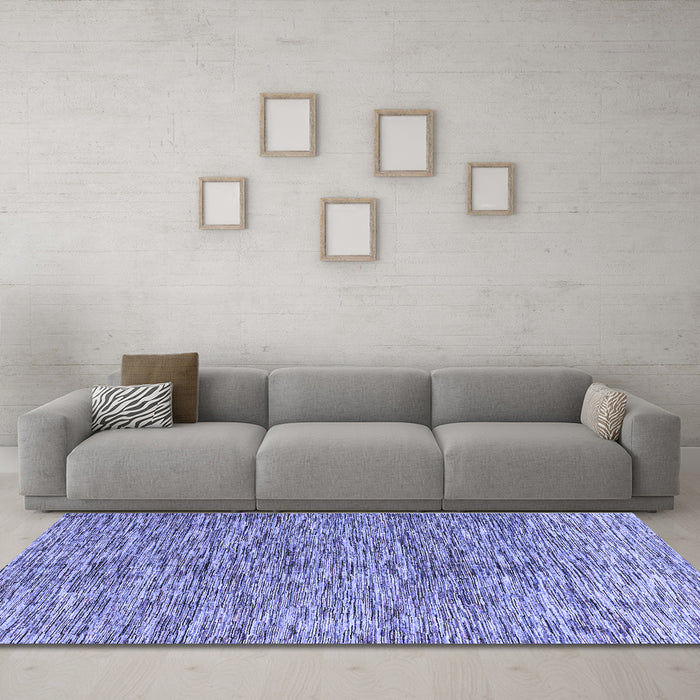 Machine Washable Oriental Blue Modern Rug in a Living Room, wshabs4255blu