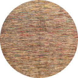 Round Machine Washable Abstract Sandy Brown Rug, wshabs4255