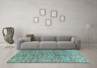 Machine Washable Oriental Light Blue Modern Rug, wshabs4255lblu