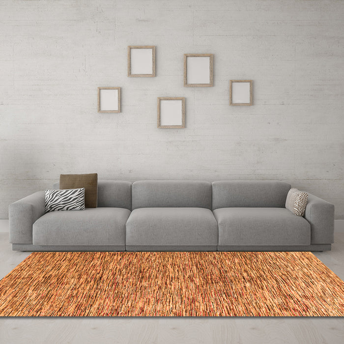 Machine Washable Oriental Orange Modern Area Rugs in a Living Room, wshabs4255org
