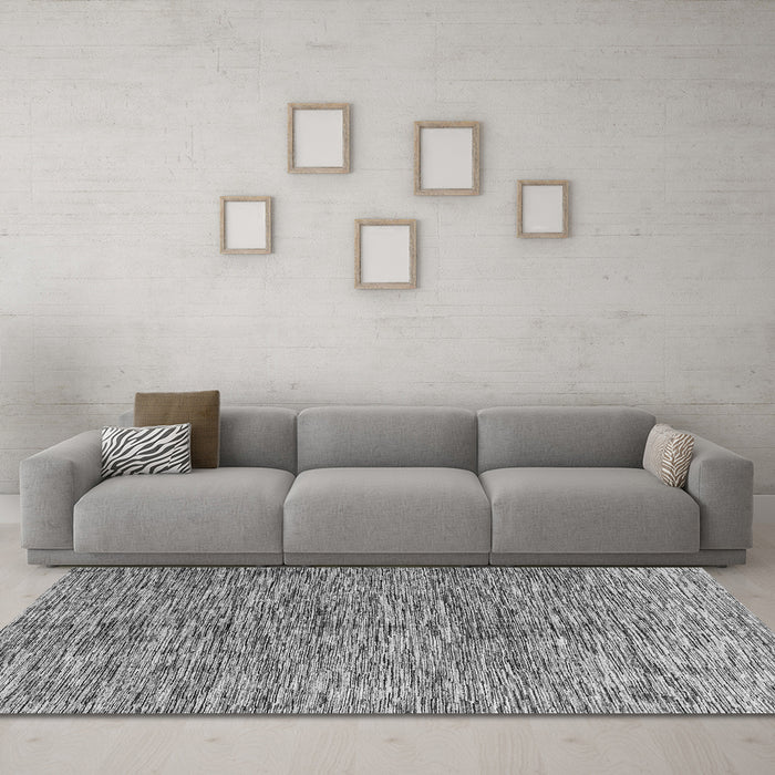 Machine Washable Oriental Gray Modern Rug in a Living Room,, wshabs4255gry