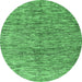 Round Oriental Emerald Green Modern Rug, abs4255emgrn